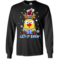 Minion Miami Heat Ugly Christmas Sweaters Let It Snow LS Cotton T-Shirt - The White Eagles