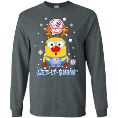 Minion New York Yankees  Ugly Christmas Sweaters Let It Snow LS Cotton T-Shirt - The White Eagles