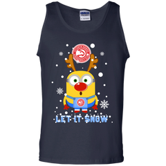 Minion Atlanta Hawks Ugly Christmas Sweaters Let It Snow Tank Top - The White Eagles