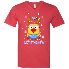 Minion North Carolina Central Eagles Ugly Christmas Sweaters Let It Snow Men's V-Neck T-Shirt - The White Eagles