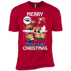 Nevada Wolf Pack Ugly Christmas Sweaters Minions Santa Claus Merry Christmas Men's Sleeve Shirt - The White Eagles