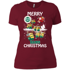 Colorado State Rams Ugly Christmas Sweaters Minions Santa Claus Merry Christmas Ladies' Shirt - The White Eagles