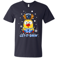Minion Monmouth Hawks Ugly Christmas Sweaters Let It Snow Men's V-Neck T-Shirt - The White Eagles