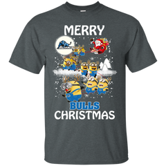 Buffalo Bulls Ugly Christmas Sweaters Minions Santa Claus Merry Christmas Cotton T-Shirt - The White Eagles