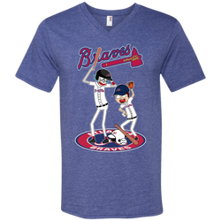 Atlanta Braves Baseball Rick And Morty Men's V-Neck T-Shirt - The White Eagles