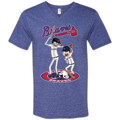 Atlanta Braves Baseball Rick And Morty Men's V-Neck T-Shirt - The White Eagles