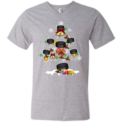 Christmas Is Coming Hockey Santa Claus Ugly Christmas Sweater Men's V-Neck T-Shirt - The White Eagles