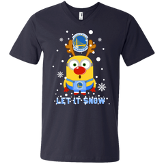 Minion Golden State Warriors Ugly Christmas Sweaters Let It Snow Men's V-Neck T-Shirt - The White Eagles