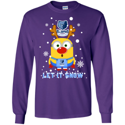 Minion Memphis Grizzlies Ugly Christmas Sweaters Let It Snow LS Cotton T-Shirt - The White Eagles