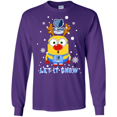 Minion Memphis Grizzlies Ugly Christmas Sweaters Let It Snow LS Cotton T-Shirt - The White Eagles