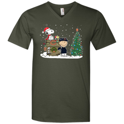 Chicago Bears Snoopy The Peanuts Ugly Christmas Sweater  Super Bowl Men's V-Neck T-Shirt - The White Eagles