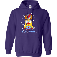 Minion New Jersey Devils Ugly Christmas Sweaters Let It Snow Hoodie - The White Eagles