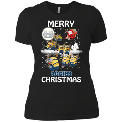 Utah State Aggies Ugly Christmas Sweaters Minions Santa Claus Merry Christmas Ladies' Shirt - The White Eagles