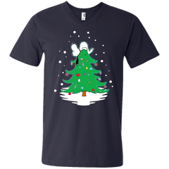 Snoopy Tree Christmas The Peanuts Movie Men's V-Neck T-Shirt - The White Eagles