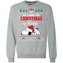 All I Want For Christmas Is Sleep Snoopy The Peanuts Movie Sweatshirt - The White Eagles