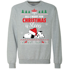 All I Want For Christmas Is Sleep Snoopy The Peanuts Movie Sweatshirt - The White Eagles