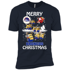 Boise State Broncos Ugly Christmas Sweaters Minions Santa Claus Merry Christmas Men's Sleeve Shirt - The White Eagles