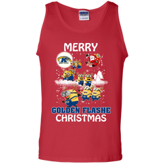 Kent State Golden Flashes Ugly Christmas Sweaters Minions Santa Claus Merry Christmas Tank Top - The White Eagles