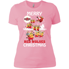 Arkansas State Red Wolves Ugly Christmas Sweaters Minions Santa Claus Merry Christmas Ladies' Shirt - The White Eagles