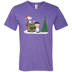 Los Angeles Rams Snoopy The Peanuts Ugly Christmas Sweater  Super Bowl Men's V-Neck T-Shirt - The White Eagles