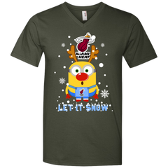 Minion Miami Heat Ugly Christmas Sweaters Let It Snow Men's V-Neck T-Shirt - The White Eagles