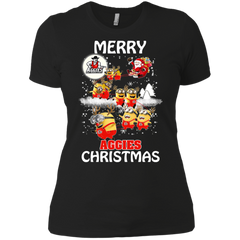 New Mexico State Aggies Ugly Christmas Sweaters Minions Santa Claus Merry Christmas Ladies' Shirt - The White Eagles