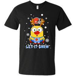 Minion Cleveland Browns Ugly Christmas Sweaters Let It Snow Men's V-Neck T-Shirt - The White Eagles