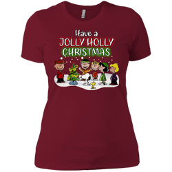 Have A Jolly Holly Christmas The Peanuts Movie Snoopy Charlie Brown Woodstock Ladies' Shirt - The White Eagles