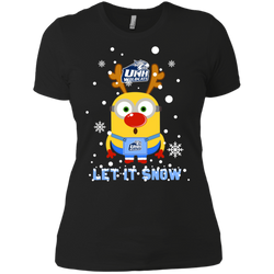 Minion New Hampshire Wildcats Ugly Christmas Sweaters Let It Snow Ladies' Shirt - The White Eagles