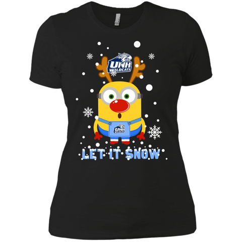 Minion New Hampshire Wildcats Ugly Christmas Sweaters Let It Snow Ladies' Shirt - The White Eagles