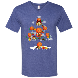 Christmas Is Coming Basketball Santa Claus Ugly Christmas Sweater Men's V-Neck T-Shirt - The White Eagles