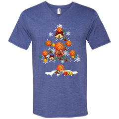 Christmas Is Coming Basketball Santa Claus Ugly Christmas Sweater Men's V-Neck T-Shirt - The White Eagles