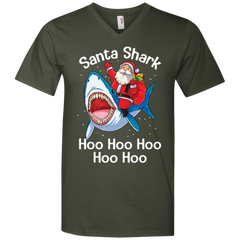 Santa Shark Hoo Hoo Hoo Hoo Hoo Christmas Ugly Christmas Sweater Men's V-Neck T-Shirt - The White Eagles