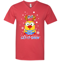 Minion New York Mets  Ugly Christmas Sweaters Let It Snow Men's V-Neck T-Shirt - The White Eagles