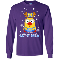 Minion Mcneese State Cowboys Ugly Christmas Sweaters Let It Snow LS Cotton T-Shirt - The White Eagles