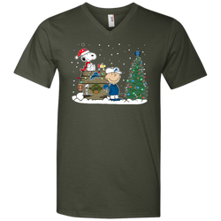 Detroit Lions Snoopy The Peanuts Ugly Christmas Sweater  Super Bowl Men's V-Neck T-Shirt - The White Eagles