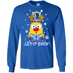 Minion Dallas Mavericks Ugly Christmas Sweaters Let It Snow LS Cotton T-Shirt - The White Eagles