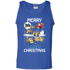 Ucla Bruins Ugly Christmas Sweaters Minions Santa Claus Merry Christmas Tank Top - The White Eagles