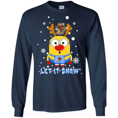 Minion Lehigh Mountain Hawks Ugly Christmas Sweaters Let It Snow LS Cotton T-Shirt - The White Eagles