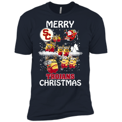 Usc Trojans Ugly Christmas Sweaters Minions Santa Claus Merry Christmas Men's Sleeve Shirt - The White Eagles
