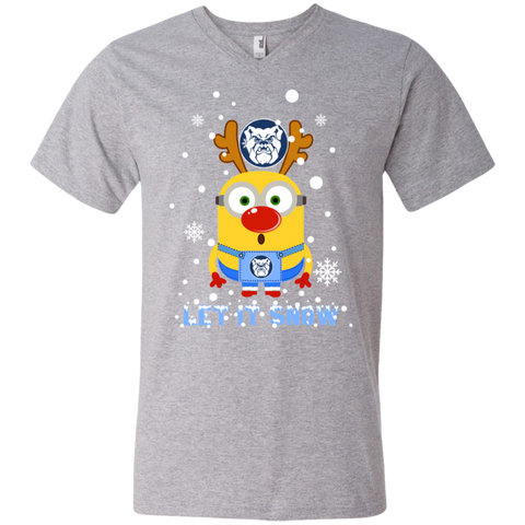 Minion Butler Bulldogs Ugly Christmas Sweaters Let It Snow Men's V-Neck T-Shirt - The White Eagles