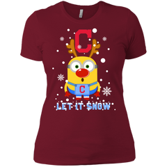 Minion Cleveland Indians  Ugly Christmas Sweaters Let It Snow Ladies' Shirt - The White Eagles