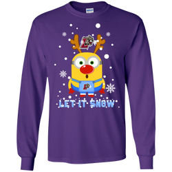 Minion Lafayette Leopards Ugly Christmas Sweaters Let It Snow LS Cotton T-Shirt - The White Eagles
