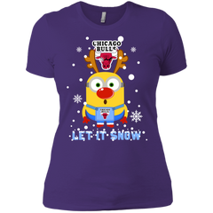 Minion Chicago Bulls Ugly Christmas Sweaters Let It Snow Ladies' Shirt - The White Eagles