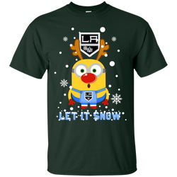 Minion Los Angeles Kings Ugly Christmas Sweaters Let It Snow Cotton T-Shirt - The White Eagles