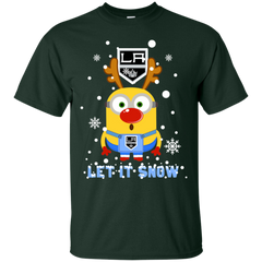 Minion Los Angeles Kings Ugly Christmas Sweaters Let It Snow Cotton T-Shirt - The White Eagles