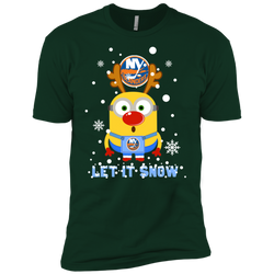 Minion New York Islanders Ugly Christmas Sweaters Let It Snow Men's Sleeve Shirt - The White Eagles