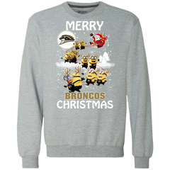 Western Michigan Broncos Ugly Christmas Sweaters Minions Santa Claus Merry Christmas Sweatshirt - The White Eagles