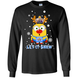 Minion Albany Great Danes Ugly Christmas Sweaters Let It Snow LS Cotton T-Shirt - The White Eagles