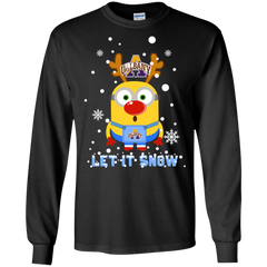 Minion Albany Great Danes Ugly Christmas Sweaters Let It Snow LS Cotton T-Shirt - The White Eagles